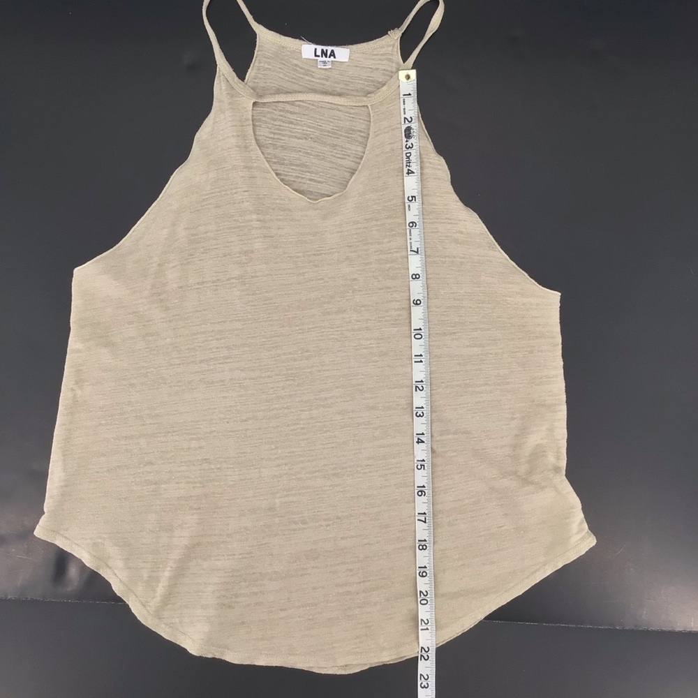 LNA Beige Tan Cutout Lightweight Sleeveless Tank Top Size Medium - Picture 6 of 12
